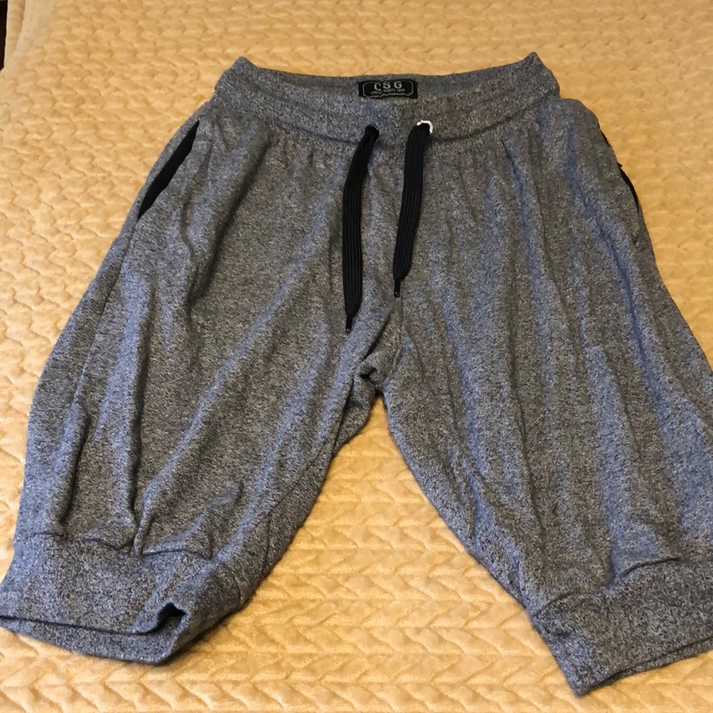 CSG gray jogger shorts